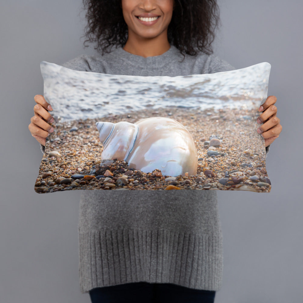 Seashell on the Beach Throw Pillow - april bern photography