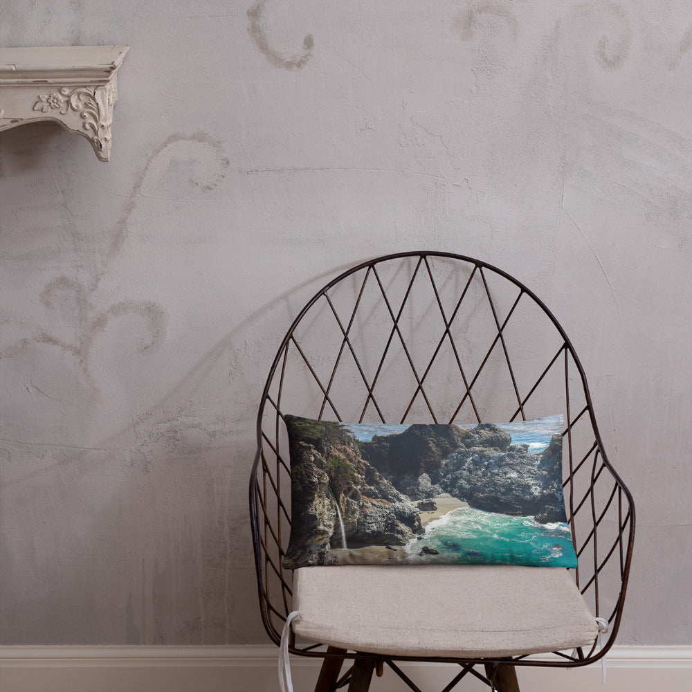Big Sur Waterfall Decorative Throw Pillow - april bern photography