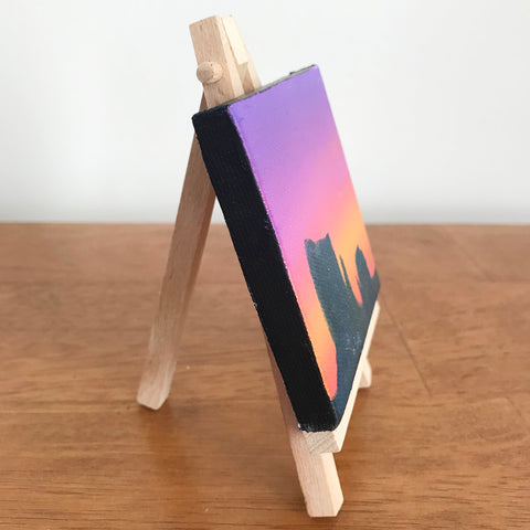 Monument Valley Arizona Landscape Original Oil Painting - 3x3 Tiny Art - april bern photography