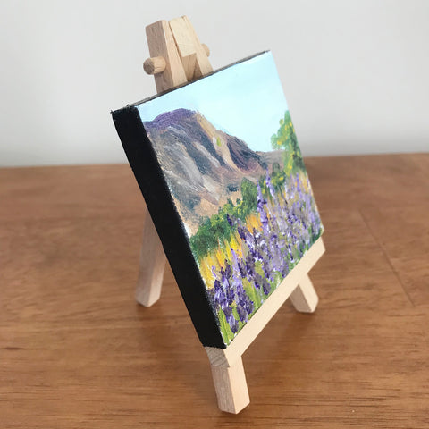 New Mexico Landscape Original Oil Painting - 3x3 Tiny Art - april bern photography
