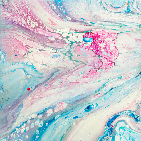 Tidal Pool Abstract Art - 8x8 Acrylic Painting - april bern art & photography