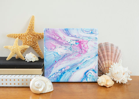 Tidal Pool Abstract Art - 8x8 Acrylic Painting - april bern art & photography
