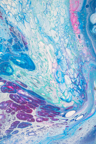 Coastal Waters Abstract Art - 8x8 Acrylic Painting - april bern art & photography