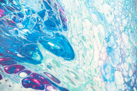 Coastal Waters Abstract Art - 8x8 Acrylic Painting - april bern art & photography