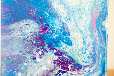 Coastal Waters Abstract Art - 8x8 Acrylic Painting - april bern art & photography