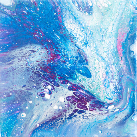 Coastal Waters Abstract Art - 8x8 Acrylic Painting - april bern art & photography