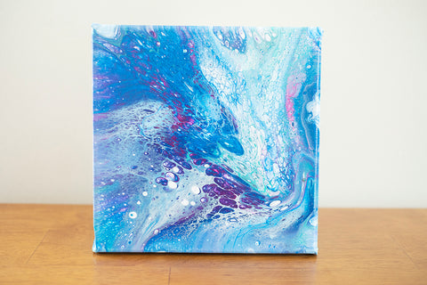 Coastal Waters Abstract Art - 8x8 Acrylic Painting - april bern art & photography