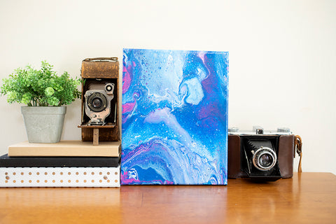 Milky Way Galaxy Abstract Art - 8x10 Acrylic Painting - april bern art & photography