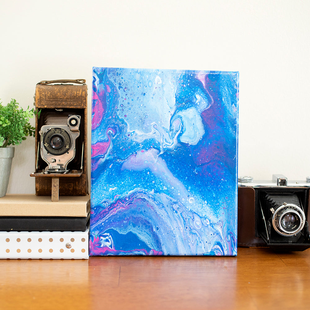Milky Way Galaxy Abstract Art - 8x10 Acrylic Painting - april bern art & photography