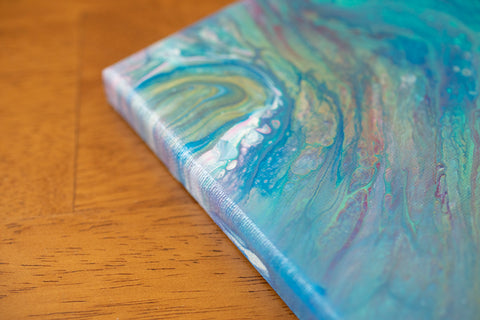 Interstellar Blue Abstract Art - 8x8 Acrylic Painting - april bern art & photography
