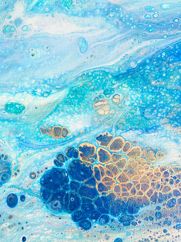 Original Acrylic Pour Painting- 8x10 Blue Ocean Waters - april bern photography