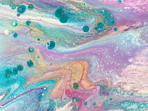 Original Abstract Pink And Purple Acrylic Pour - 8x10 Modern Art - april bern photography