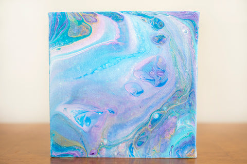 Colorful Galaxy Abstract Art - 6x6 Acrylic Painting - april bern photography