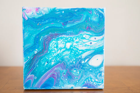 Colorful Milky Way Abstract Art - 6x6 Acrylic Painting - april bern photography