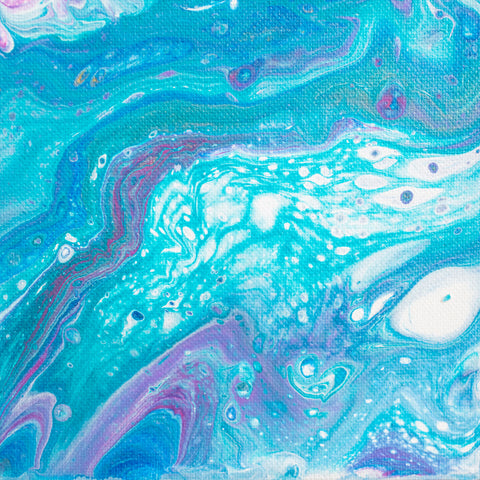 Colorful Milky Way Abstract Art - 6x6 Acrylic Painting - april bern photography