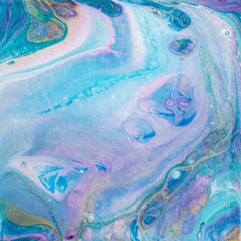 Colorful Galaxy Abstract Art - 6x6 Acrylic Painting - april bern photography