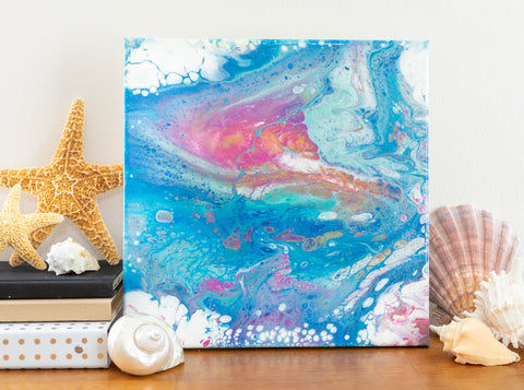 Tropical Island Abstract - 12x12 Acrylic Painting - april bern art & photography