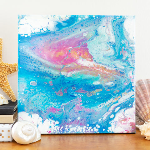Tropical Island Abstract - 12x12 Acrylic Painting