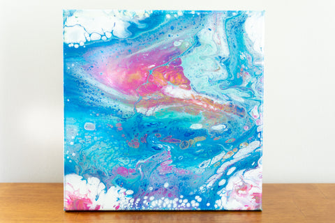 Tropical Island Abstract - 12x12 Acrylic Painting - april bern art & photography