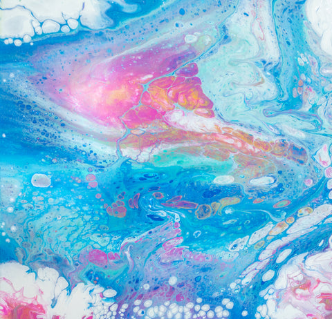 Tropical Island Abstract - 12x12 Acrylic Painting - april bern art & photography