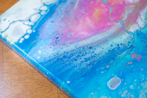 Tropical Island Abstract - 12x12 Acrylic Painting - april bern art & photography