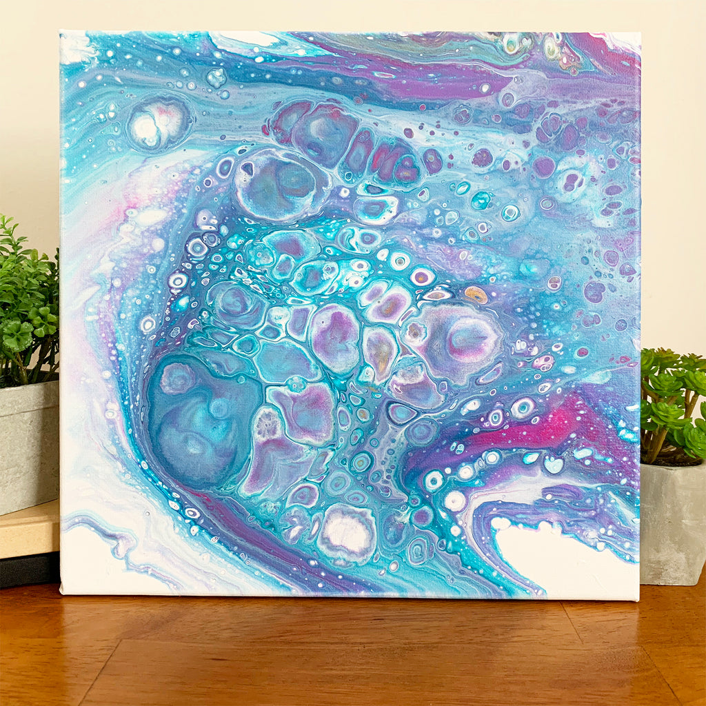 Nebula Abstract Art - 12x12 Acrylic Painting - april bern photography
