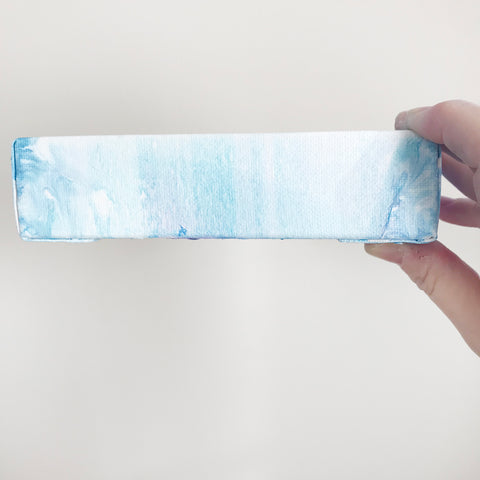 Ocean Waves Blue Abstract Art - 6x6 Acrylic Painting - april bern photography