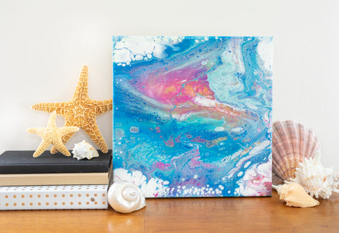 Tropical Island Abstract - 12x12 Acrylic Painting - april bern art & photography