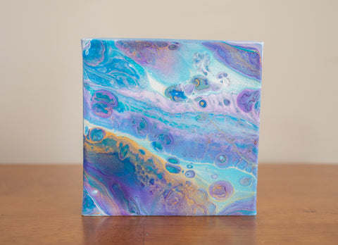 Vibrant Galaxy Abstract Art - 6x6 Acrylic Painting - april bern photography