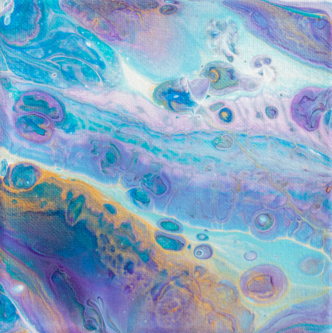 Vibrant Galaxy Abstract Art - 6x6 Acrylic Painting - april bern photography