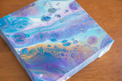 Vibrant Galaxy Abstract Art - 6x6 Acrylic Painting - april bern photography