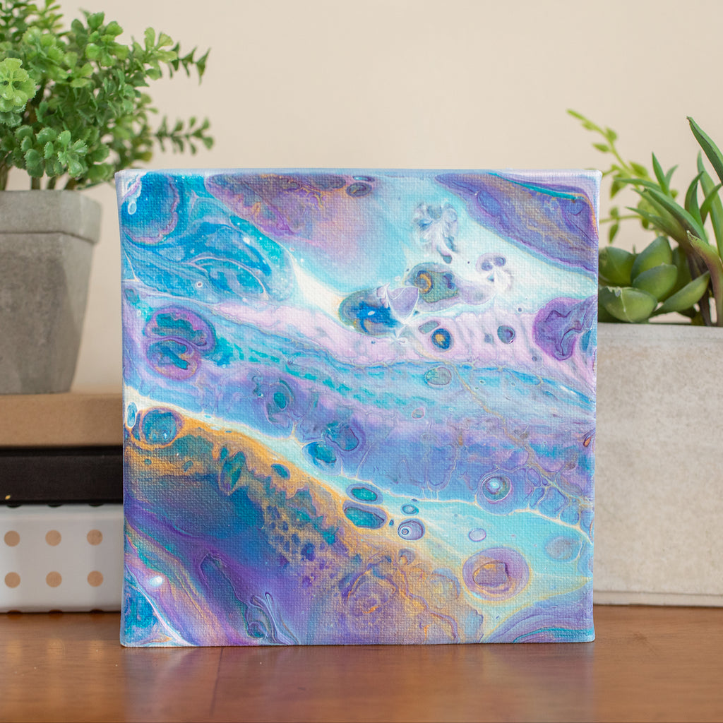 Vibrant Galaxy Abstract Art - 6x6 Acrylic Painting - april bern photography