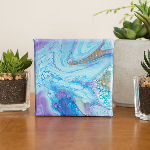 Purple and Blue Abstract Painting - 4x4 Abstract Art