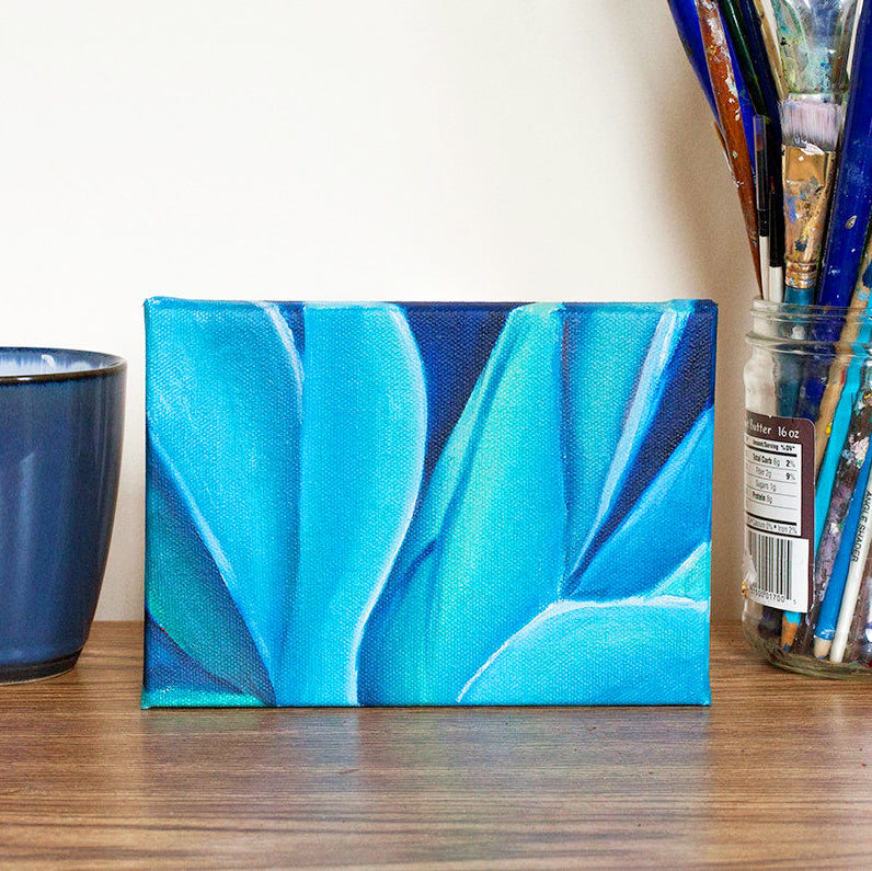 Blue Agave Original Oil Painting 5x7 - april bern art & photography