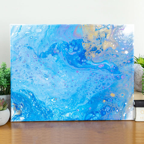Blue Ocean and Sand Abstract Art - 11x14 Abstract Art