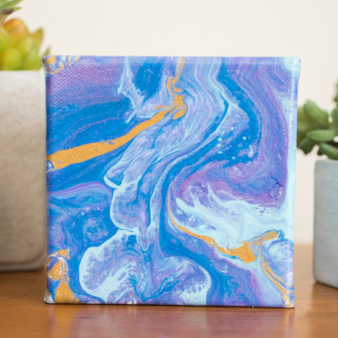 Blue and Purple Abstract Painting - 4x4 Abstract Art