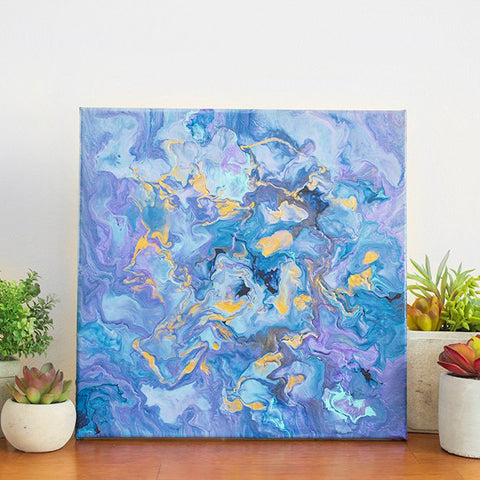 Purple Clouds Abstract Art - 12x12 Acrylic Painting