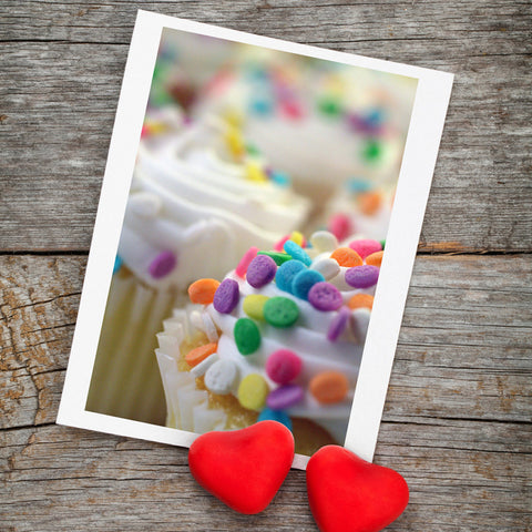 Cupcake Photo Notecards-Set of 5 Blank Cupcake Greeting Cards - april bern art & photography