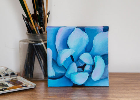 Small Succulent Painting - 6x6 Oil Painting - april bern art & photography