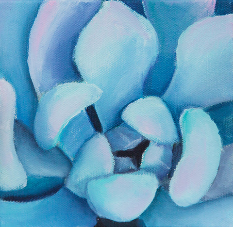 Small Succulent Painting - 6x6 Oil Painting - april bern art & photography