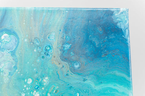 Tidepool Blue Abstract Art - 10x10 Acrylic Painting - april bern art & photography