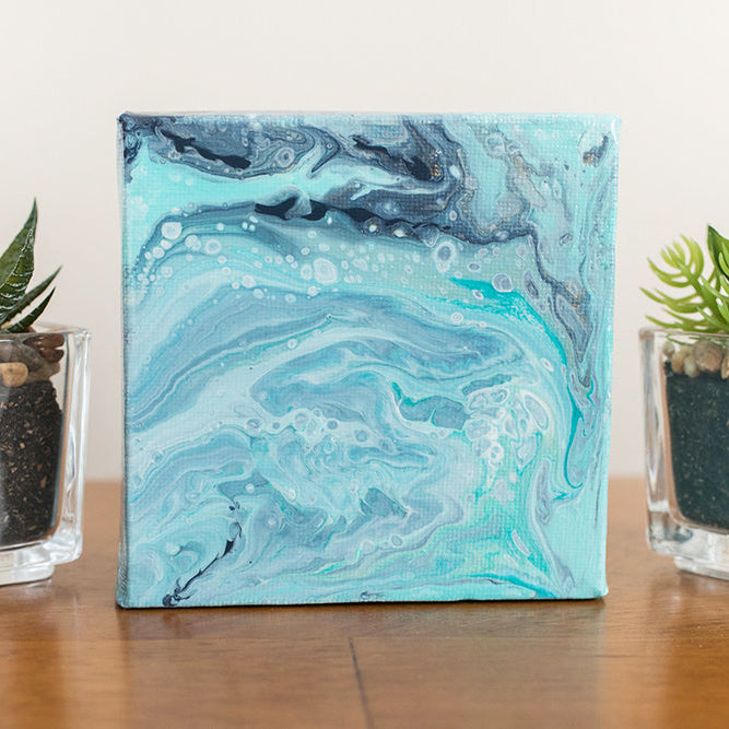 Underwater - 4x4 Abstract Acrylic Painting - april bern art & photography