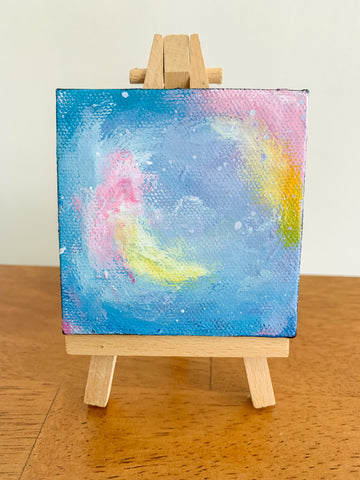 Mini Galaxy Abstract Painting - 3x3 Tiny Art - april bern photography