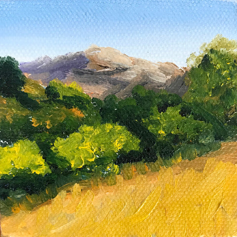 California Landscape Original Oil Painting - 3x3 Tiny Art - april bern photography