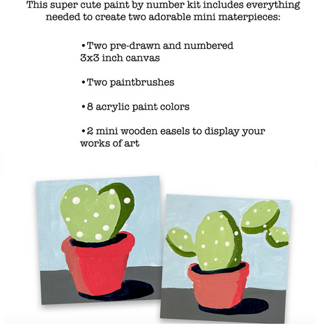 DIY Mini Succulent Cactus Paint By Number Kit