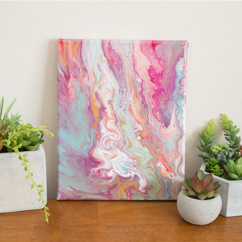 Abstract Cloud Painting - 8x10 Pink Clouds Abstract Art