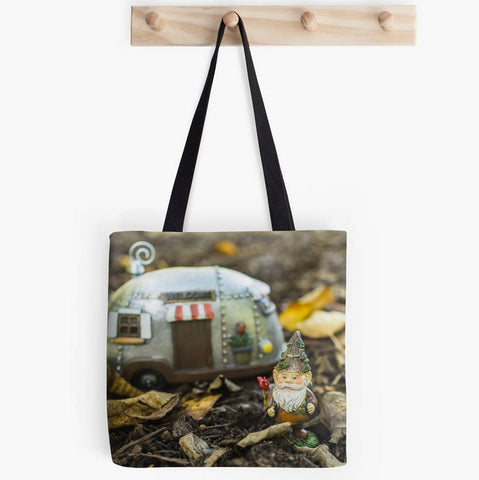 Ready to Ship - 13x13 Adventure Gnome Canvas Tote Bag - april bern art & photography