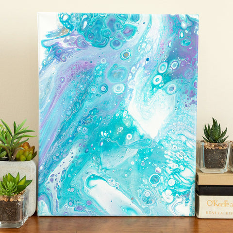 Saltwater Blue Abstract Painting - 11x14 Abstract Art
