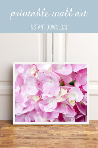 Printable Pink Hydrangea Wall Art - Instant Download - april bern photography