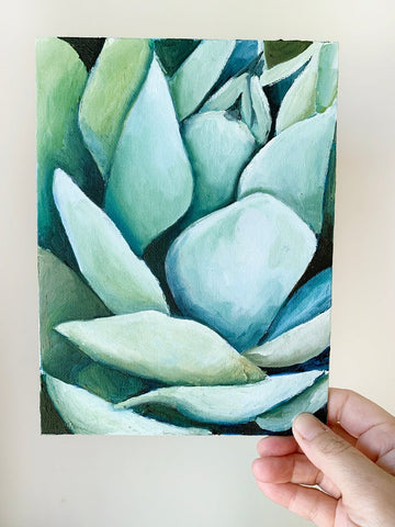 9x6 Southwest Agave Oil Painting on Canvas Panel - Ready to Frame Art - april bern photography